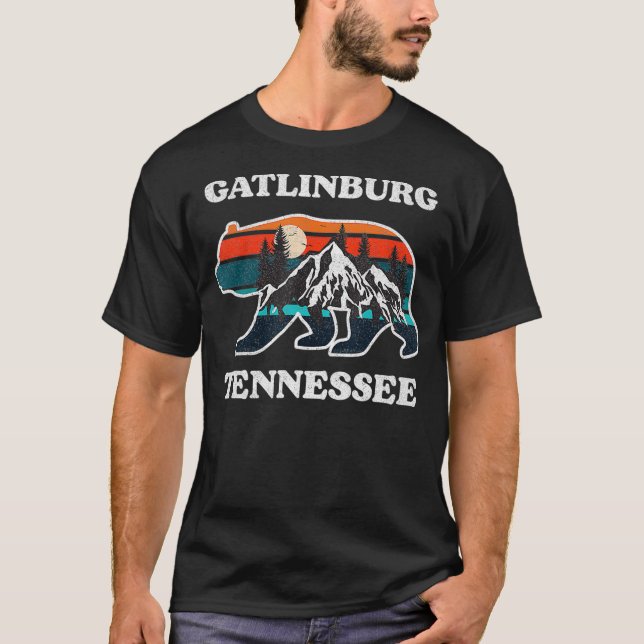 T-shirt Gatlinburg Tennessee Great Smoky Mountains Ours Al (Devant)