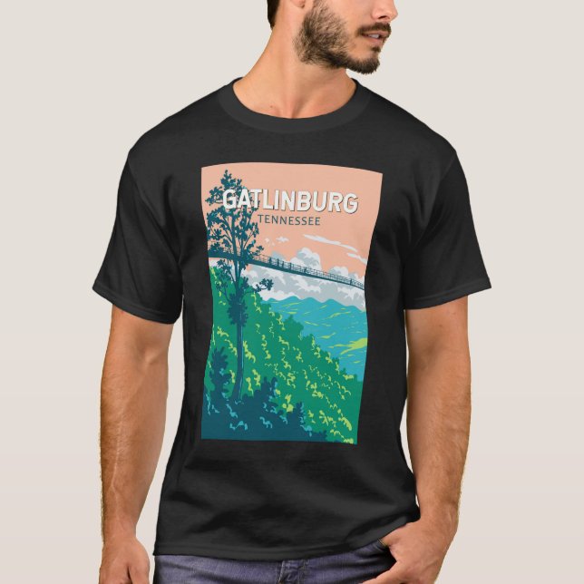 T-shirt Gatlinburg Tennessee Illustration Voyage Art (Devant)