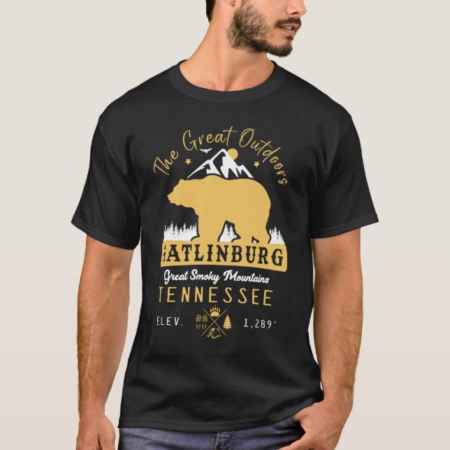 T-shirt Gatlinburg Tennessee Ours Smoky Mountains (Devant)