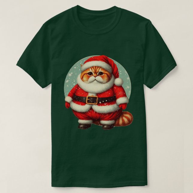 T-shirt Gato Papa Noel (Design devant)