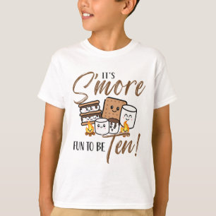 T-shirt Gaufre de feu de camp d'anniversaire 10 ans C'est 