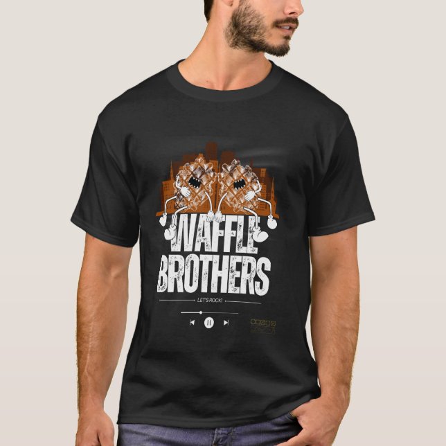 T-shirt gaufre frères musique amoureux graphique (Devant)
