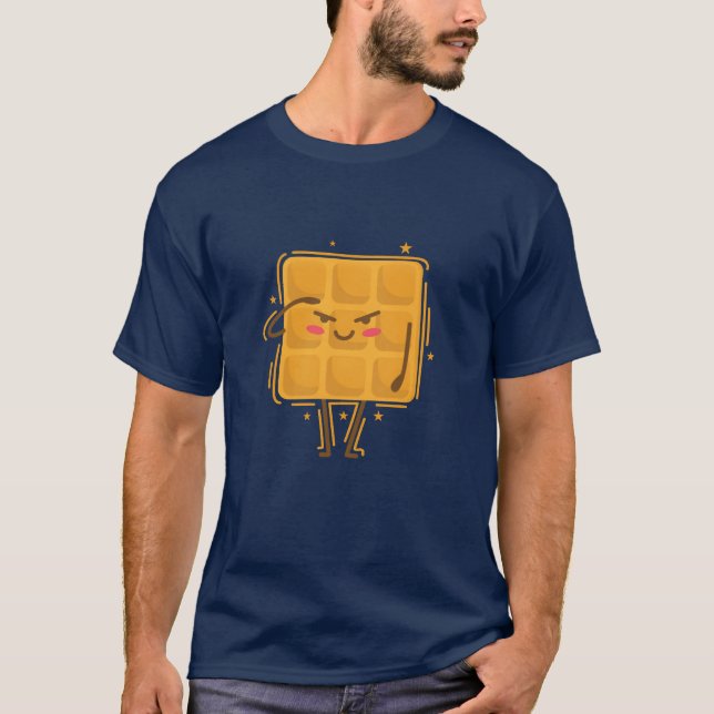 T-shirt Gaufre salue amie collation pâtisserie (Devant)