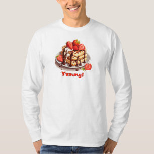 T-shirt gaufres au chocolat et fraises