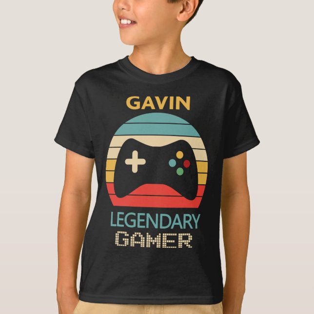 T-shirt Gavin Name Gift - Personnalisé Joueur Légendaire (Devant)