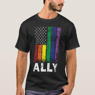 T-shirt Gay Ally USA Patriotique Arc-en-ciel Gay pride 4e