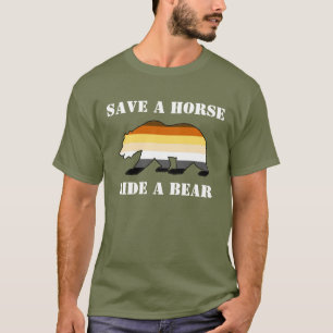 T-shirt Gay Bear Pride Enregistrer Un Cheval Ride Un Ours 