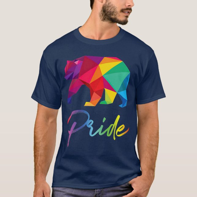 T-shirt Gay Bear Pride LGBT Rainbow Flag Pride Mois (Devant)