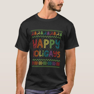 T-shirt Gay Christmas Funny Lgbt Happy Holigays Rainbow Pa