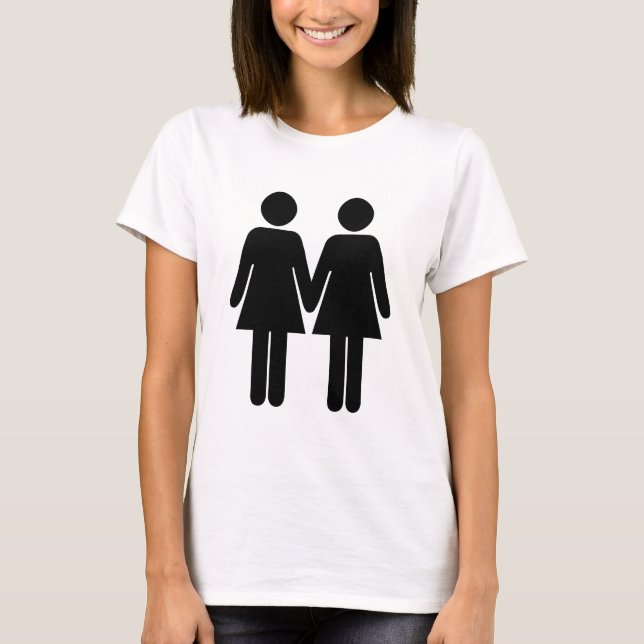 T-shirt Gay couple (femmes) main (Devant)