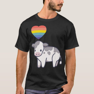 T-shirt Gay Cow LGBTQ Pride Drapeau Lesbian Kawaii Anime A