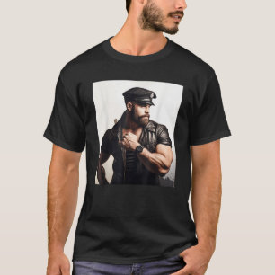 T-shirt Gay Daddy Cuir Harnais Gay Porté Gay Pri