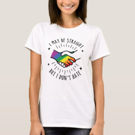 T-shirt Gay Droit Serrant Les Mains - Pas De Haine