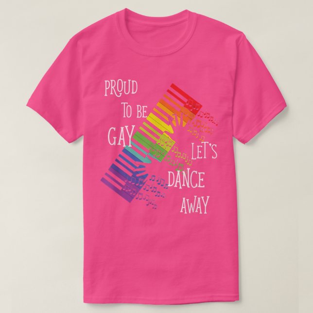 T-shirt Gay Fière Danse Pride Rainbow Piano (Design devant)