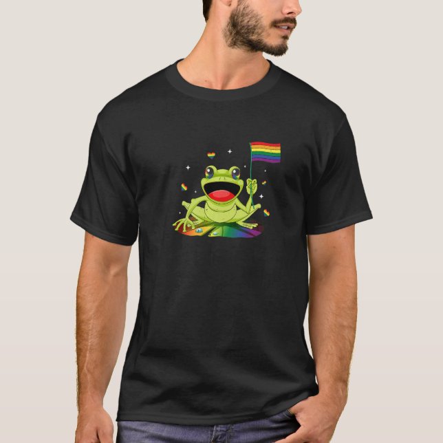 T-shirt Gay Frog LGBT Pride Month Support (Devant)