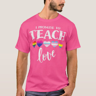 T-shirt Gay Je Promets D'Enseigner L'Amour LGBT Q Pride Fi