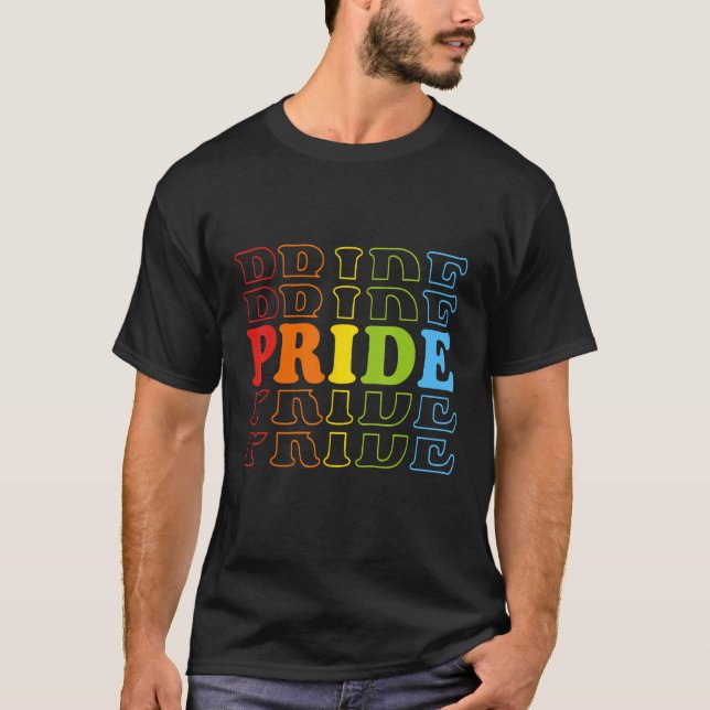 T-shirt Gay Lesbian Pride Rainbow Flag LGBT Happy Pride Mo (Devant)