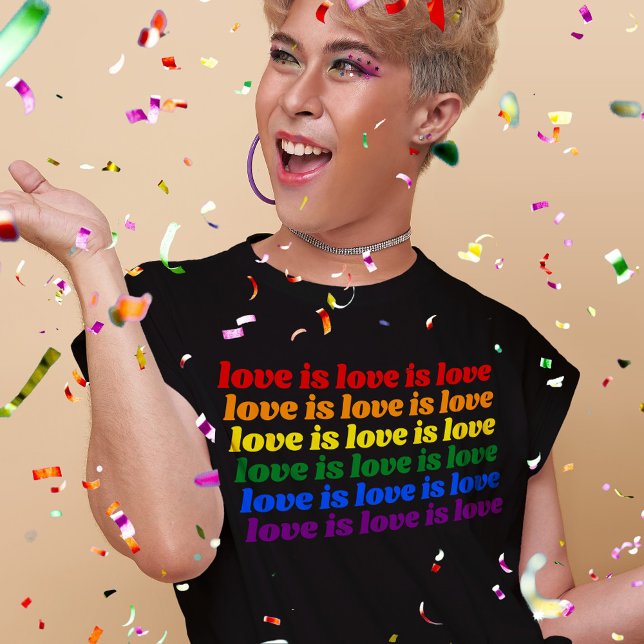 T-shirt Gay LGBT Rainbow Pride Drapeau L'amour est amour (In Situ)