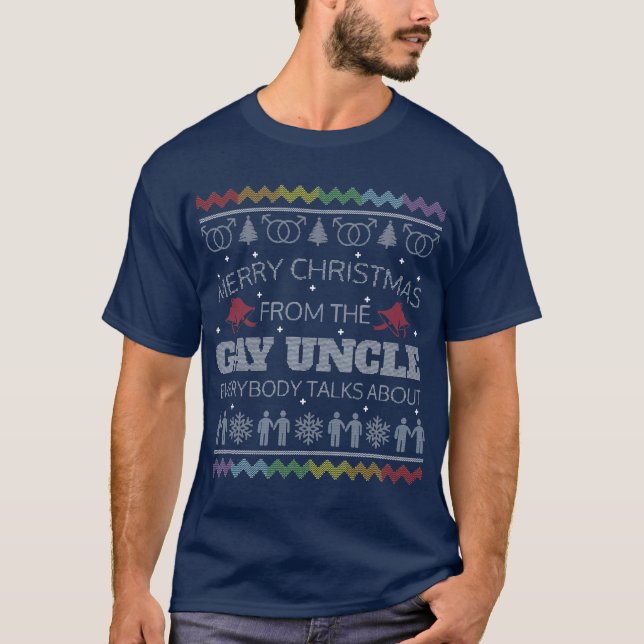 T-shirt Gay Oncle Noël laid Sweater Funny Noël cadeau (Devant)