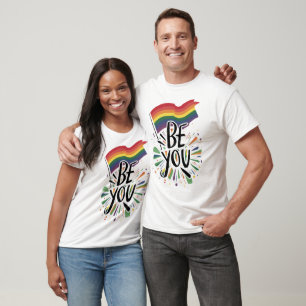 T-shirt Gay pride Arc-en-ciel Drapeau Soyez vous