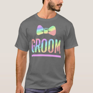T-shirt Gay pride Bachelor Party Rainbow Bowtie Groom Shir