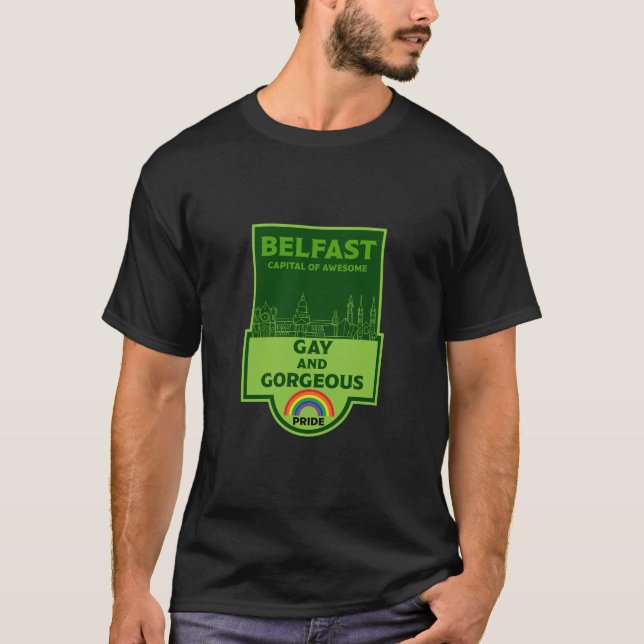 T-shirt Gay pride Belfast - Brighton Irlande LGBT - (Devant)