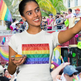 T-shirt Gay pride Classic Faux Soie Arc-en-ciel drapeau LG