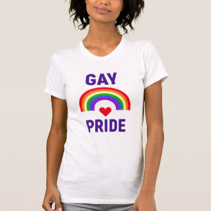 T-shirt Gay pride  Coeur et arc-en-ciel