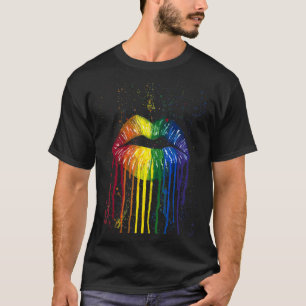 T-shirt Gay pride de lèvre arc-en-ciel Drapeau Lgbt Lesbia