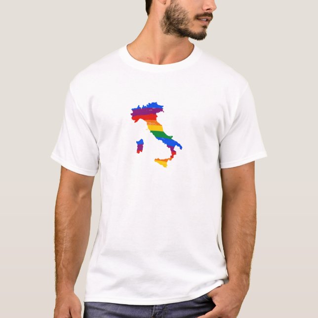 T-SHIRT GAY PRIDE DE L'ITALIE (Devant)