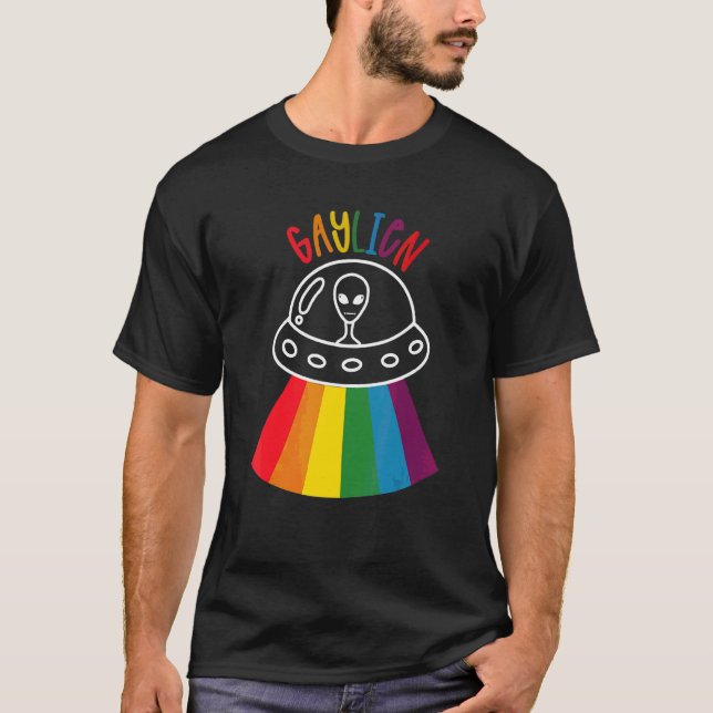 T-shirt Gay pride d'enlèvement Alien Gaylien Lgbt (Devant)
