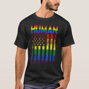 T-shirt Gay pride du drapeau américain Lgbt humain Mois Ra