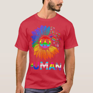 T-shirt Gay pride du drapeau LGBT Tournesol humain Arc-en-