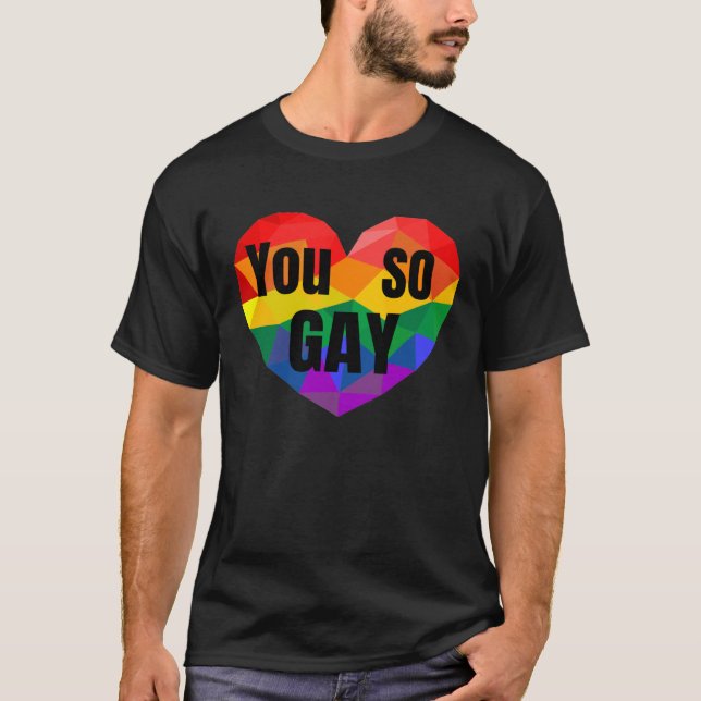 T-shirt Gay Pride Equal Rights So Gay Rainbow (Devant)