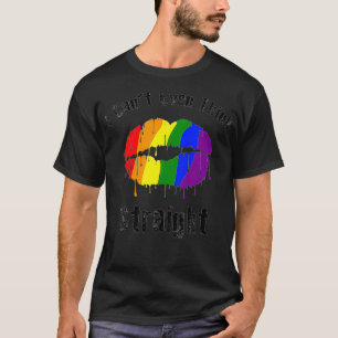 T-shirt Gay pride et Rainbow Flag Lips Je ne peux même pas