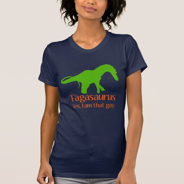 T-shirt Gay pride - Fagasaurus (Devant)