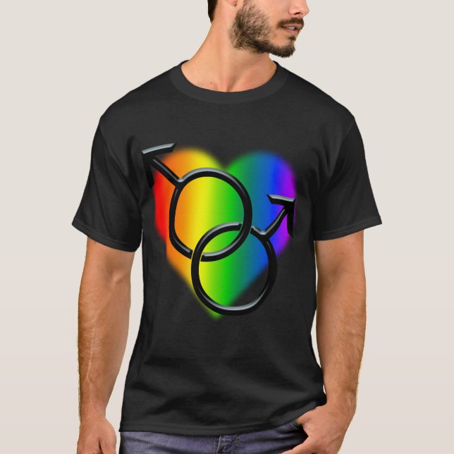 T-Shirt gay pride Hommes de même sexe amour chemis (Devant)