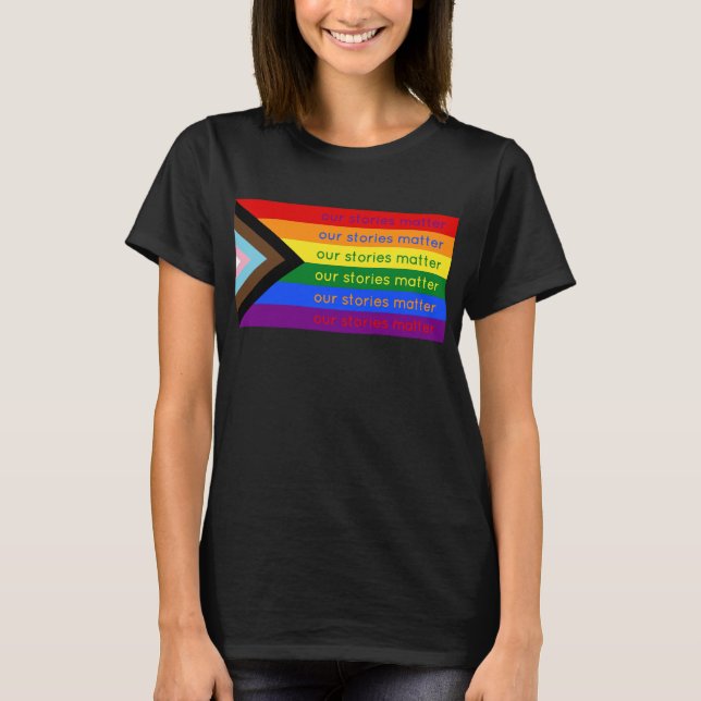 T-shirt Gay Pride Intersection Rainbow Flag (Devant)