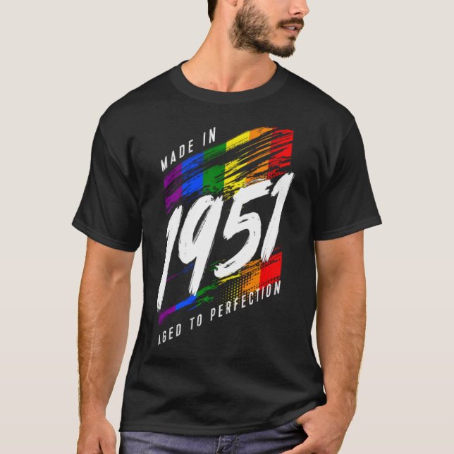 T-shirt gay pride LGBT d'anniversaire 1951  (Devant)