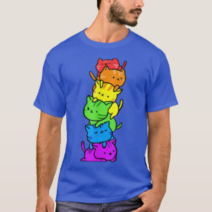 T-shirt Gay pride LGBT Kawaii Chats Pile mignonne Anime Ar