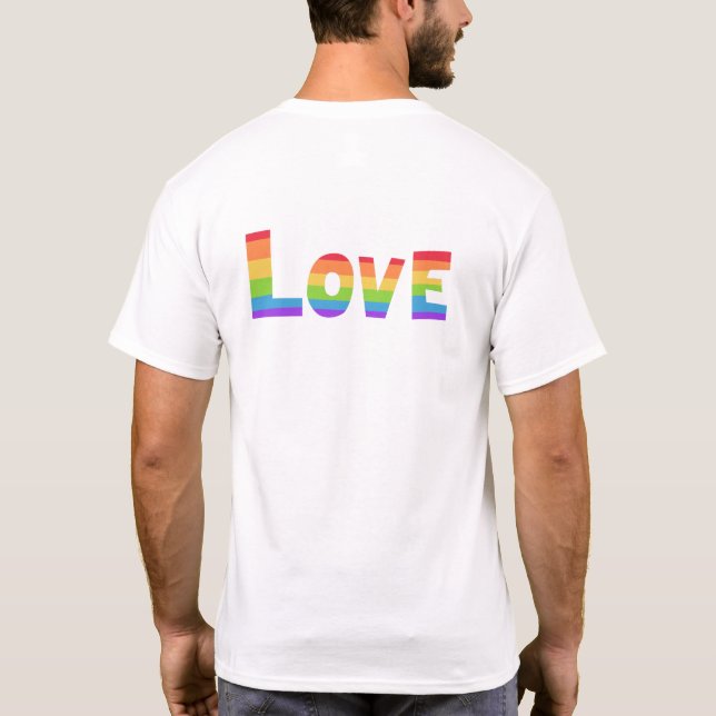 T-shirt Gay pride LGBT rainbow flag L'amour est l'amour LG (Dos)