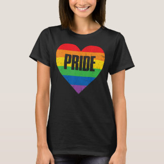 T-shirt Gay pride LGBT Rainbow Heart LGBTQ Lesbian Pride M