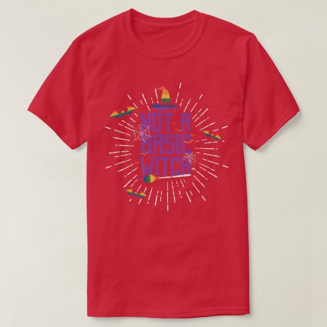 T-shirt GAY PRIDE LGBTQ pas une sorcière basique Salle de  (Design devant)