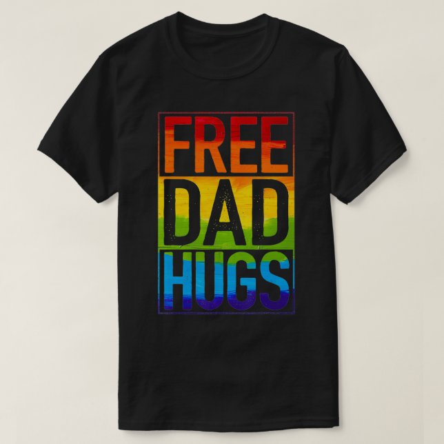 T-shirt Gay pride Libérez Papa Hugs Rainbow LGBT Pride F (Design devant)