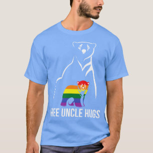 T-shirt Gay pride Libre Uncle Hugs LGBT Rainbow Men