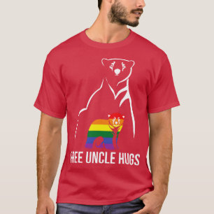 T-shirt Gay pride Libre Uncle Hugs LGBT Rainbow Men
