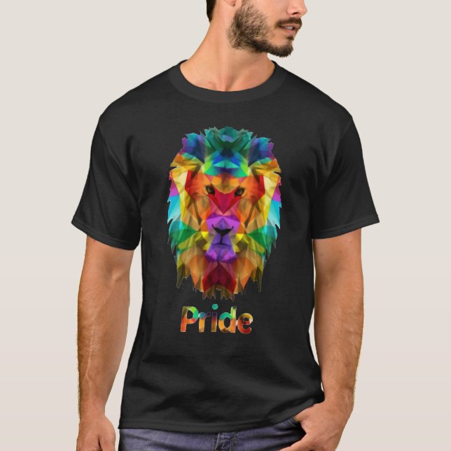 T-shirt Gay pride Lion Lgbt Arc-en-ciel (Devant)