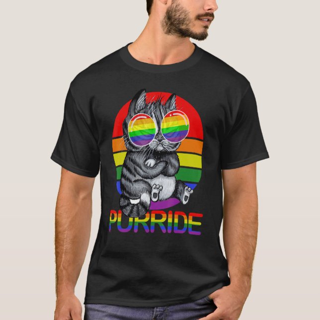 T-shirt Gay pride Pour Femmes Hommes Lgbt Daddy Chat Chat  (Devant)