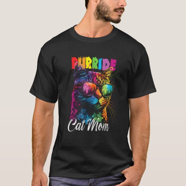 T-shirt Gay Pride Purride Cat Mother LGBT Pride Month Cute (Devant)