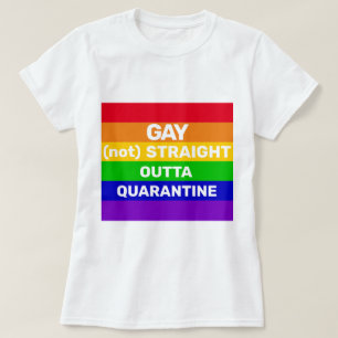T-shirt Gay pride rainbow flag de quarantaine citation par